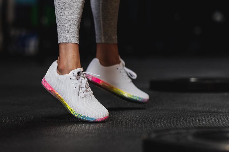 White Nobull Neon Glitch Women's Trainers | CA J2139P